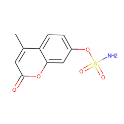 Cc1cc(=O)oc2cc(OS(N)(=O)=O)ccc12 ZINC000013440985