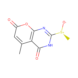 Cc1cc(=O)oc2nc([S@+](C)[O-])[nH]c(=O)c12 ZINC000073224513