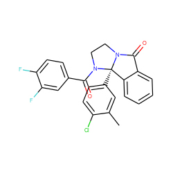 Cc1cc([C@@]23c4ccccc4C(=O)N2CCN3C(=O)c2ccc(F)c(F)c2)ccc1Cl ZINC001772602323