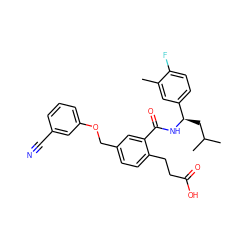 Cc1cc([C@@H](CC(C)C)NC(=O)c2cc(COc3cccc(C#N)c3)ccc2CCC(=O)O)ccc1F ZINC000045385563