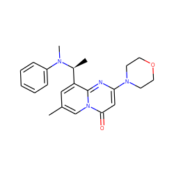 Cc1cc([C@H](C)N(C)c2ccccc2)c2nc(N3CCOCC3)cc(=O)n2c1 ZINC000473132714