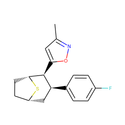 Cc1cc([C@H]2[C@@H](c3ccc(F)cc3)C[C@@H]3CC[C@H]2S3)on1 ZINC000066102463