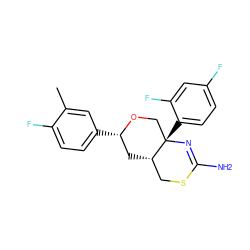 Cc1cc([C@H]2C[C@H]3CSC(N)=N[C@@]3(c3ccc(F)cc3F)CO2)ccc1F ZINC000221064364