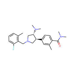 Cc1cc([C@H]2CN(Cc3c(C)cccc3F)C[C@@H]2N(C)C)ccc1C(=O)N(C)C ZINC001772590890