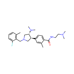 Cc1cc([C@H]2CN(Cc3c(C)cccc3F)C[C@@H]2N(C)C)ccc1C(=O)NCCN(C)C ZINC001772608824