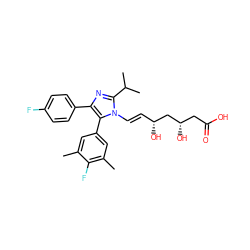 Cc1cc(-c2c(-c3ccc(F)cc3)nc(C(C)C)n2/C=C/[C@@H](O)C[C@@H](O)CC(=O)O)cc(C)c1F ZINC000013833962