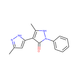 Cc1cc(-c2c(C)[nH]n(-c3ccccc3)c2=O)[nH]n1 ZINC000015986907