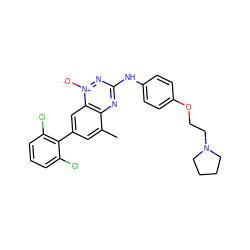 Cc1cc(-c2c(Cl)cccc2Cl)cc2c1nc(Nc1ccc(OCCN3CCCC3)cc1)n[n+]2[O-] ZINC000096167826