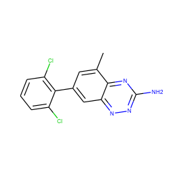 Cc1cc(-c2c(Cl)cccc2Cl)cc2nnc(N)nc12 ZINC000037858297