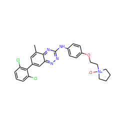 Cc1cc(-c2c(Cl)cccc2Cl)cc2nnc(Nc3ccc(OCC[N+]4([O-])CCCC4)cc3)nc12 ZINC000029042369