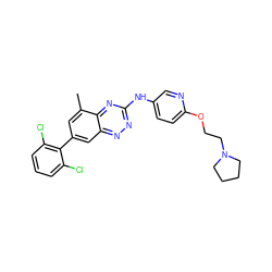 Cc1cc(-c2c(Cl)cccc2Cl)cc2nnc(Nc3ccc(OCCN4CCCC4)nc3)nc12 ZINC000096167735