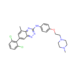 Cc1cc(-c2c(Cl)cccc2Cl)cc2nnc(Nc3ccc(OCCN4CCN(C)CC4)cc3)nc12 ZINC000096167719