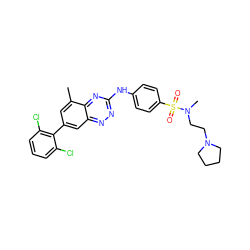 Cc1cc(-c2c(Cl)cccc2Cl)cc2nnc(Nc3ccc(S(=O)(=O)N(C)CCN4CCCC4)cc3)nc12 ZINC000096167807