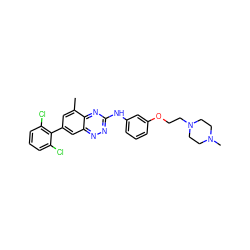 Cc1cc(-c2c(Cl)cccc2Cl)cc2nnc(Nc3cccc(OCCN4CCN(C)CC4)c3)nc12 ZINC000096167718