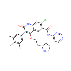 Cc1cc(-c2c(OCC[C@@H]3CCCN3)c3cc(C(=O)Nc4ccncn4)c(Cl)cc3[nH]c2=O)cc(C)c1C ZINC000028455551