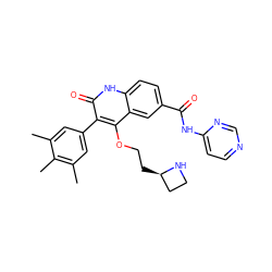 Cc1cc(-c2c(OCC[C@@H]3CCN3)c3cc(C(=O)Nc4ccncn4)ccc3[nH]c2=O)cc(C)c1C ZINC000027320325