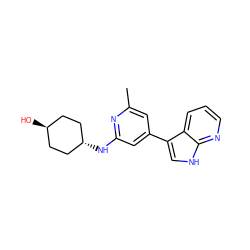 Cc1cc(-c2c[nH]c3ncccc23)cc(N[C@H]2CC[C@H](O)CC2)n1 ZINC000261133932