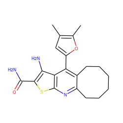 Cc1cc(-c2c3c(nc4sc(C(N)=O)c(N)c24)CCCCCC3)oc1C ZINC000084466262