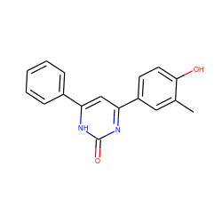 Cc1cc(-c2cc(-c3ccccc3)[nH]c(=O)n2)ccc1O ZINC000000534332