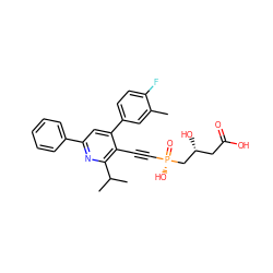 Cc1cc(-c2cc(-c3ccccc3)nc(C(C)C)c2C#C[P@](=O)(O)C[C@H](O)CC(=O)O)ccc1F ZINC000026674354