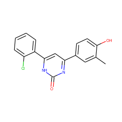 Cc1cc(-c2cc(-c3ccccc3Cl)[nH]c(=O)n2)ccc1O ZINC000084714632