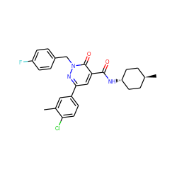 Cc1cc(-c2cc(C(=O)N[C@H]3CC[C@H](C)CC3)c(=O)n(Cc3ccc(F)cc3)n2)ccc1Cl ZINC001772597532