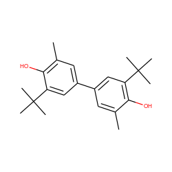 Cc1cc(-c2cc(C)c(O)c(C(C)(C)C)c2)cc(C(C)(C)C)c1O ZINC000001690405