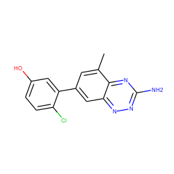 Cc1cc(-c2cc(O)ccc2Cl)cc2nnc(N)nc12 ZINC000037858318