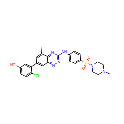 Cc1cc(-c2cc(O)ccc2Cl)cc2nnc(Nc3ccc(S(=O)(=O)N4CCN(C)CC4)cc3)nc12 ZINC000034621441