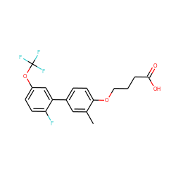 Cc1cc(-c2cc(OC(F)(F)F)ccc2F)ccc1OCCCC(=O)O ZINC001772621694