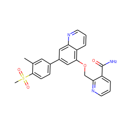 Cc1cc(-c2cc(OCc3ncccc3C(N)=O)c3cccnc3c2)ccc1S(C)(=O)=O ZINC000147810712