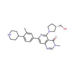 Cc1cc(-c2cc3ncn(C)c(=O)c3c(N3CC[C@H](CO)C3)n2)ccc1C1CCNCC1 ZINC000115622803