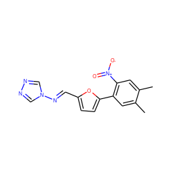 Cc1cc(-c2ccc(/C=N/n3cnnc3)o2)c([N+](=O)[O-])cc1C ZINC000001030291