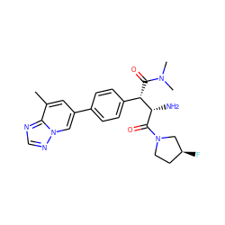 Cc1cc(-c2ccc([C@H](C(=O)N(C)C)[C@H](N)C(=O)N3CC[C@H](F)C3)cc2)cn2ncnc12 ZINC000014947671