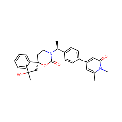 Cc1cc(-c2ccc([C@H](C)N3CC[C@](CC(C)(C)O)(c4ccccc4)OC3=O)cc2)cc(=O)n1C ZINC000096178531