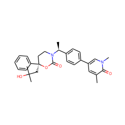 Cc1cc(-c2ccc([C@H](C)N3CC[C@](CC(C)(C)O)(c4ccccc4)OC3=O)cc2)cn(C)c1=O ZINC000096178528