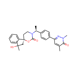 Cc1cc(-c2ccc([C@H](C)N3CC[C@](CC(C)(C)O)(c4ccccc4)OC3=O)cc2)nn(C)c1=O ZINC000096178398