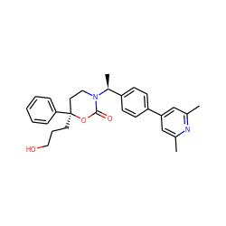 Cc1cc(-c2ccc([C@H](C)N3CC[C@](CCCO)(c4ccccc4)OC3=O)cc2)cc(C)n1 ZINC000114922682