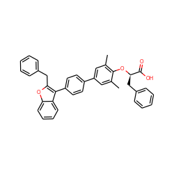 Cc1cc(-c2ccc(-c3c(Cc4ccccc4)oc4ccccc34)cc2)cc(C)c1O[C@H](Cc1ccccc1)C(=O)O ZINC000028757962