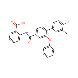 Cc1cc(-c2ccc(C(=O)Nc3ccccc3C(=O)O)cc2Oc2ccccc2)ccc1F ZINC000012341153