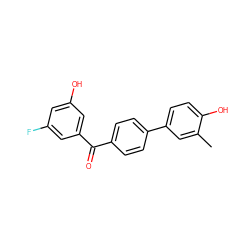 Cc1cc(-c2ccc(C(=O)c3cc(O)cc(F)c3)cc2)ccc1O ZINC000082153531