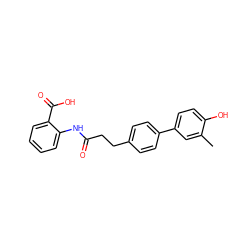 Cc1cc(-c2ccc(CCC(=O)Nc3ccccc3C(=O)O)cc2)ccc1O ZINC000473091034