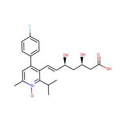 Cc1cc(-c2ccc(F)cc2)c(/C=C/[C@@H](O)C[C@@H](O)CC(=O)O)c(C(C)C)[n+]1[O-] ZINC000013861073