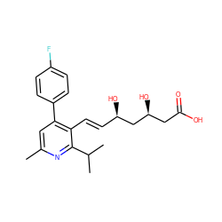 Cc1cc(-c2ccc(F)cc2)c(/C=C/[C@@H](O)C[C@@H](O)CC(=O)O)c(C(C)C)n1 ZINC000001889765