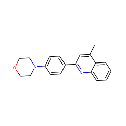 Cc1cc(-c2ccc(N3CCOCC3)cc2)nc2ccccc12 ZINC000005689020