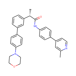 Cc1cc(-c2ccc(NC(=O)[C@@H](C)c3cccc(-c4ccc(N5CCOCC5)cc4)c3)cc2)ccn1 ZINC000103273471