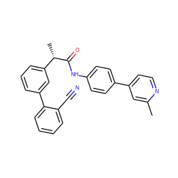 Cc1cc(-c2ccc(NC(=O)[C@@H](C)c3cccc(-c4ccccc4C#N)c3)cc2)ccn1 ZINC000103294202