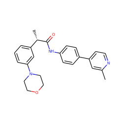 Cc1cc(-c2ccc(NC(=O)[C@@H](C)c3cccc(N4CCOCC4)c3)cc2)ccn1 ZINC000103273544