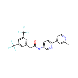 Cc1cc(-c2ccc(NC(=O)Cc3cc(C(F)(F)F)cc(C(F)(F)F)c3)cn2)ccn1 ZINC000103283561