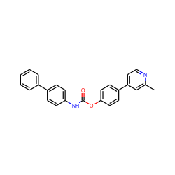 Cc1cc(-c2ccc(OC(=O)Nc3ccc(-c4ccccc4)cc3)cc2)ccn1 ZINC000473122494